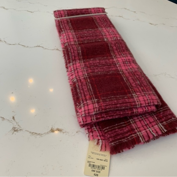 St. John's Bay Pink Multicolored Plaid  Winter / Fall   Scarf 75” x 27” NEW - Picture 2 of 7